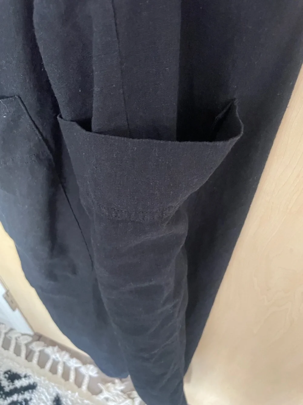 BDG Black Linen Overalls with Crossback Straps L - Picture 5 of 7